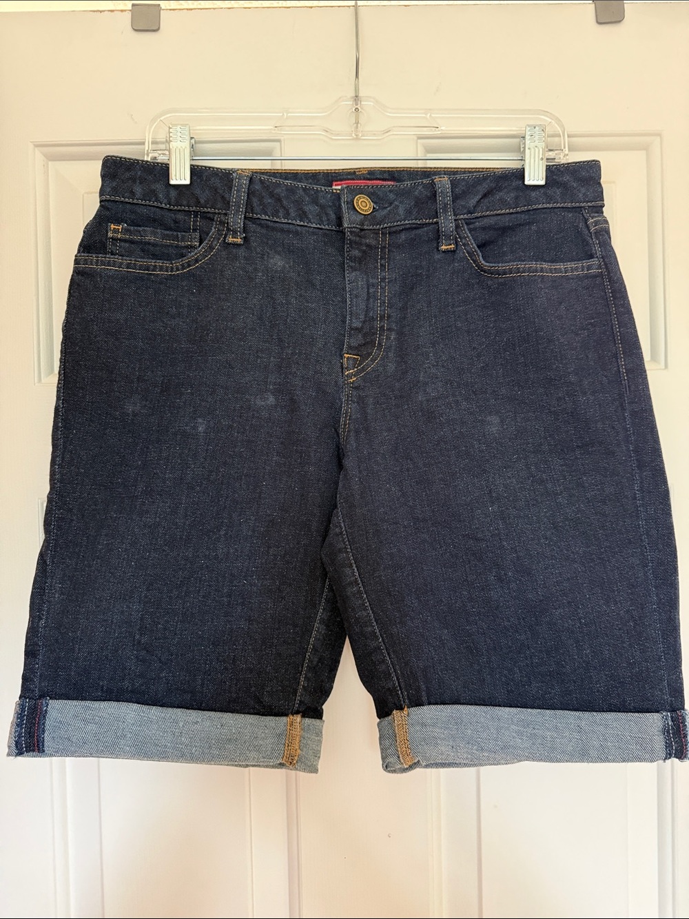 Tommy Hilfiger Dark Blue Cuffed Denim Shorts